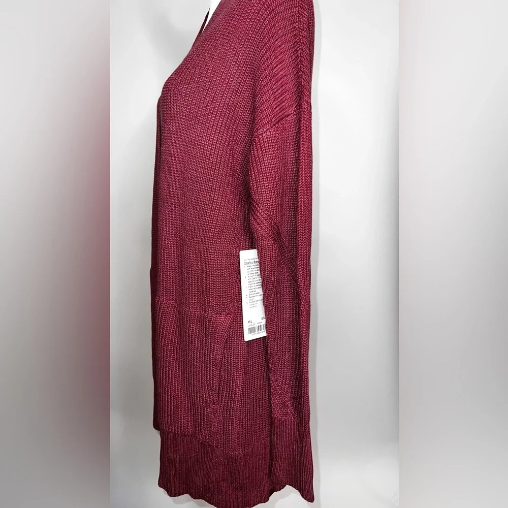 🩷NWT LULULEMON CASHLU SWEATER WRAP IN HEATHERED MULLED WINE M/L - Picture 10 of 15
